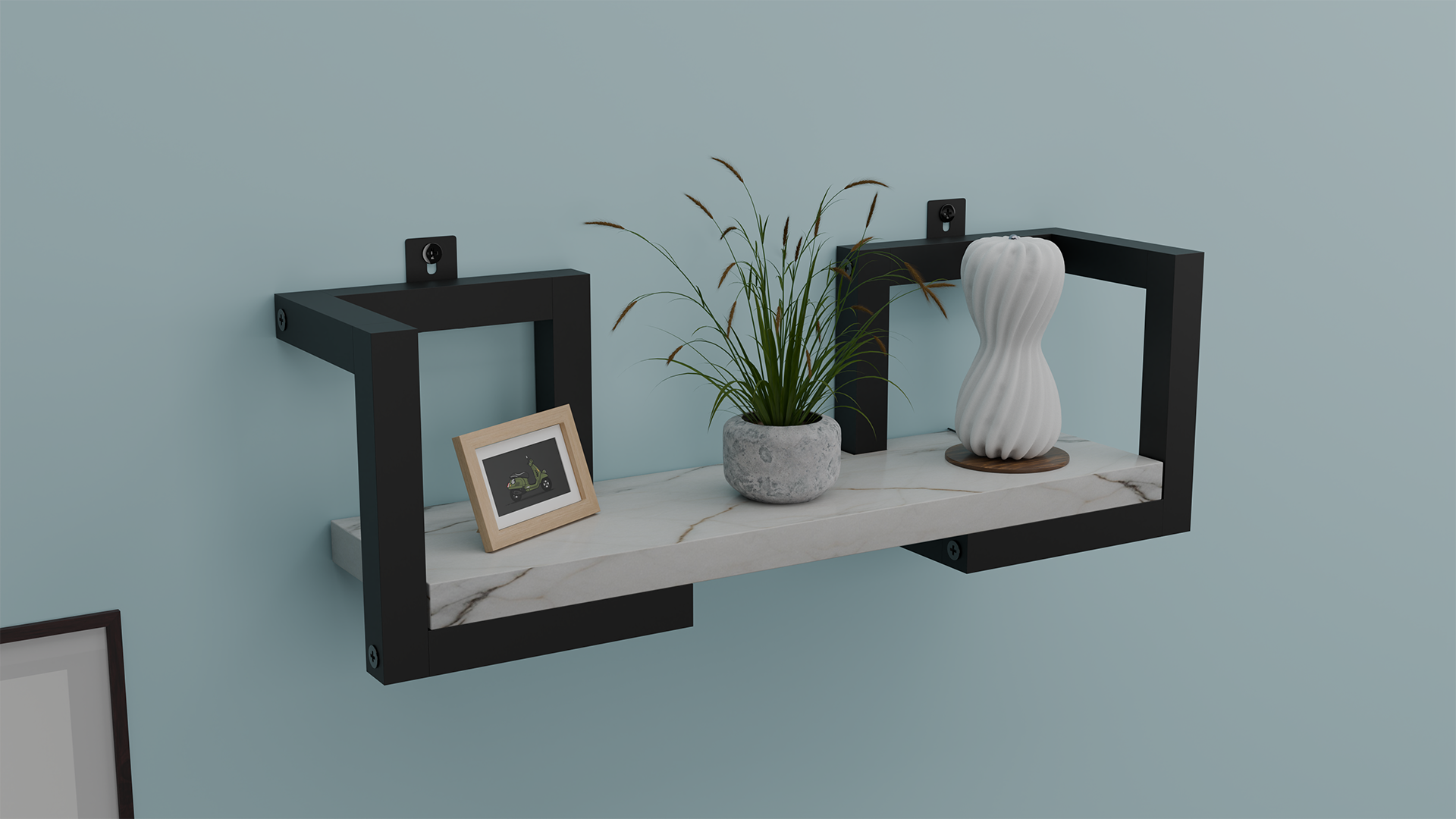 Wall Shelf Kit with metal brackets